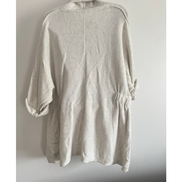 Brochu Walker XS Cotton Cashmere Open Front Cardigan Sweater Roll Tab Sleeve - Picture 2 of 7